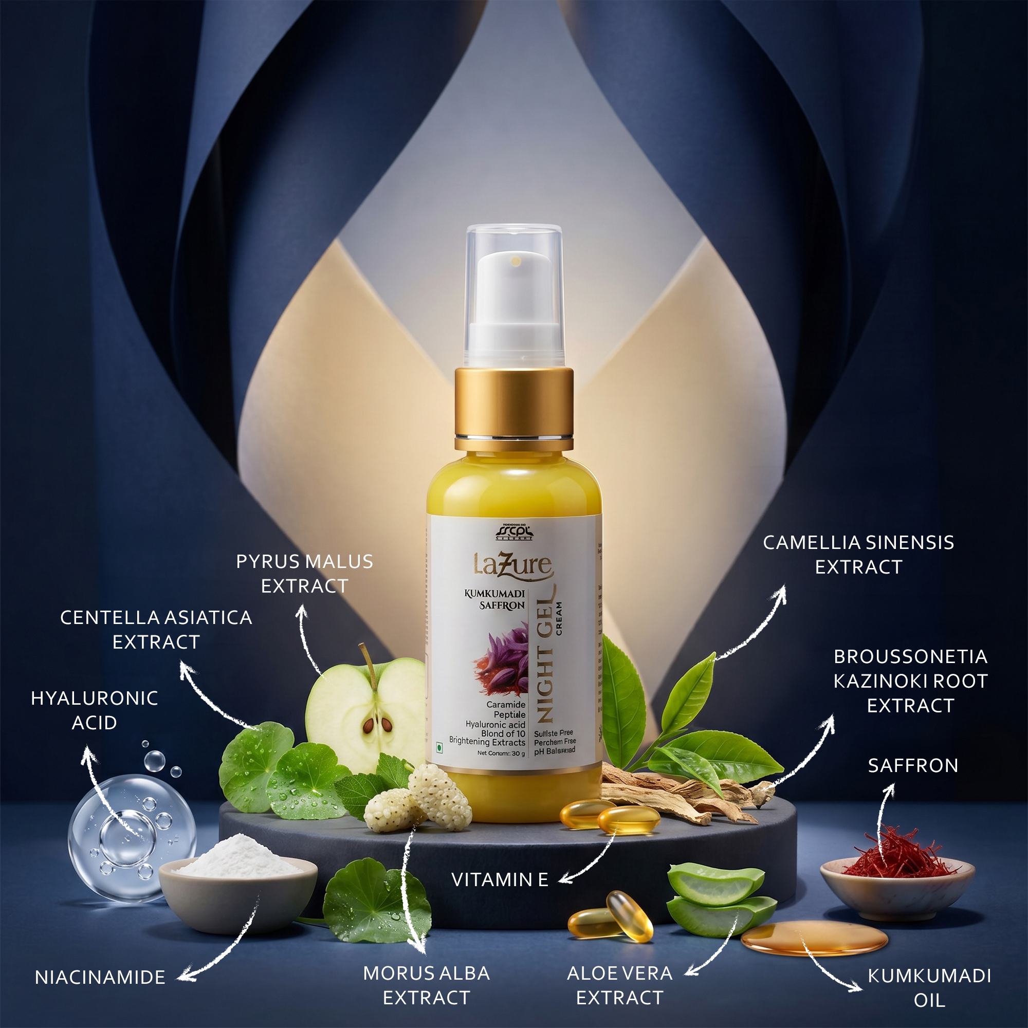 Ingredients copy Lazure Kumkumadi Saffron Night Gel Cream - Image 1